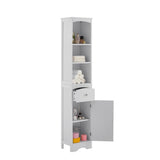 Tall Bathroom Cabinet, Freestanding Storage Cabinet with Drawer, MDF Board, Adjustable Shelf, White WF289423AAK
