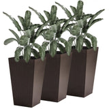 ZUN 3 PCS Indoor Planters with Drainage Hole Brown 25926186