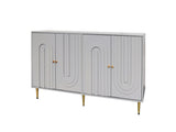 Modern Gray Lacquered 4 Door Wooden Cabinet Sideboard Buffet Server Cabinet Storage Cabinet, for W1435133312