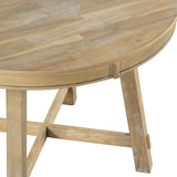 ZUN TREXM Farmhouse Round Extendable Dining Table with 16" Leaf Wood Kitchen Table WF291263AAE