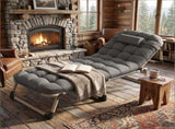 Patio Chaise Lounge Bed, Ergonomic Single Reclining Cot, Portable Heavy Duty Outdoor/Indoor 91318625