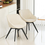 ZUN A set of 2 dining chairs, medieval modern kitchen dining chair, PU decorative chairs with black 07648211