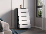 White 5-Drawer Rectangle Dresser B06280498