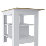 Lisbon Kitchen Island, 3-Tier Shelf and Large Workstation B128P148733