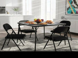 31.5" Folding Card Table, Portable Table for Dining, Camping, or Game Night, Black 51136172