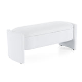 ZUN Elegant Long - shaped Storage Ottoman Bench of boucle material with Simple and Grand Design, White N769P227979W