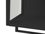 23.62"Glass Doors Modern Two-door Wall Cabinet with Featuring Two-tier Enclosed Storage, an Open W757143036