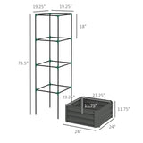 ZUN Grey galvanized planter box with rattan holder 24 "x 24" x 11.75" 80864367