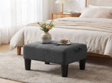 Small Footstool Ottoman with Thick Cushion, Angled Legs, Hidden Storage Compartment, Dark Gray 06166246