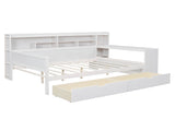 Wooden Full Size Daybed with Storage Shelves, Multi-functional Bed with Two Storage Drawers and 34590533