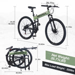 ZUN 29" Folding Mountain Bike ,Suspension Fork,Aluminium Alloy Frame 21Speed Mountain Bike W1019P188230