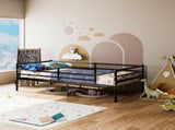 Surround Bed Frame - Classic metal platform bed frame with steel bars supporting the mattress base, W3752P464507