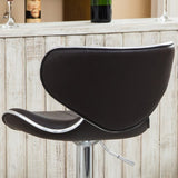 Masaccio Upholstery Airlift Adjustable Swivel Barstool with Chrome Base, Set of 2, Dark Brown T2574P164832