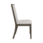 ZUN Set of 2 Beige Fabric Upholstered Dining Chairs, Dark Grey B016P227297