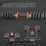 ZUN 55LB 5 in 1 Single Adjustable Dumbbell Free Dumbbell Weight Adjust with Anti-Slip Metal Handle, 05224593