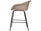 Ladd Outdoor Metal Wicker Barstool, Light Brown Faux Wicker, Set of 2 N775P277558B