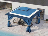 8'x8' Patio Gazebo Outdoor Heavy Duty Party Tent Shelter With Double Roofs, Mosquito Nettings And 20636424