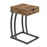 Antique Nutmeg and Gunmetal Hi-tech Accent Table B062P153607