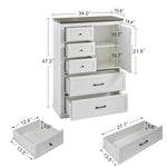 ZUN Farmhouse 5 Drawer Dresser for Bedroom, Tall Chest of Drawers, Chest of Drawers Organizer W1162P190835