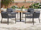 2 Pieces Outdoor Chairs, Patio Dining Chairs, Rattan Wicker Chair Set with Cushions for Garden, T3623P409868