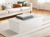 30 Inch Folding Ottoman With Storage Bench, Bedside Storage Bench With Leather Top Cover and 34860779