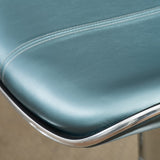 Masaccio Upholstery Airlift Adjustable Swivel Barstool with Chrome Base, Set of 2, Blue T2574P164833