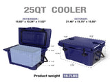 25QT Portable Cooler, Insulated Hard Cooler with Bottle Opener, Cup Holder, Forming Ruler, 5-7 Day 88719182