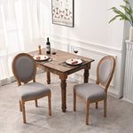 ZUN French Country Dining Chairs with Round Back Set of 2, Upholstered, Solid Wood Legs, Side Chairs for 26233100