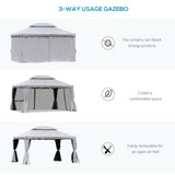 10ft x 13ft Patio Gazebo-Gray-AS 43902272