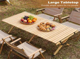 48"24" Foldable Pine Wood Camping Table Portable Roll Up Beach Table with Carry Bag 75650742