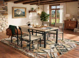 5-Piece Dining Table Set for 4, 47.24" Dining Table with 4 Upholstered Linen-Look Chairs, Black W3895P551450