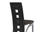 Set of 2pc Modern Style Counter Height Chairs Metal Base and Leather Upholstered Back B01143601