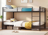 Black Metal Bunk Bed with Guardrail, 12" Ground Clearance 79.5LBS Net Weight Easy Assembly 29986800