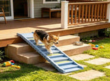 Gray Portable Dog Ramp Foldable Stairs for Medium Small Dogs to Get on Car Truck SUV 96896623