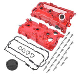 2Pcs Aluminum Valve Covers Red with Gasket Cap Fit for Infiniti EX35 FX35 G35 M35 M35h 3.5L V6 63827770