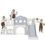 ZUN 7 in 1 Toddler Slide Set, Freestanding Spaceship Set with Slide, Kids Slide Playset Structure, Arch N710P173045E