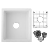 Quartz 18" L X 16" W Undermount Bar Sink With Grid And Strainer W1225P210522