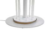 Rope Contemporary Floor Lamp in Natural Wood, White Metal, and White Rope Accent B202P224149