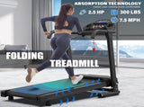 Foldable Treadmills for Home, Portable Treadmill with Handles, 2.5HP Treadmills 300 lb Capacity, APP 13140075