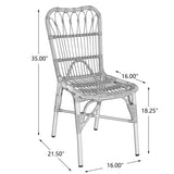 Outdoor PE Wicker Patio Dining Chairs Set of 2,Outdoor Rattan chairs for Backyard,Poolside,Garden, N762P236148N