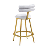 27.65'' Modern Counter Stools Set of 2,Light gray velvet Counter Stools with iron Frame,Soft back N780P194940W