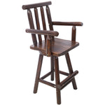 ZUN Rustic Bar Stool - Fir Wood Construction, Chair with Footrest,Wide Armrest, Rustic Kitchen Stool, W465P221173