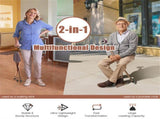 Folding Seat Cane 5-Level Height Adjust, LED Light, Anti-Slip Pads, Aluminum Alloy, Bonus 81097727