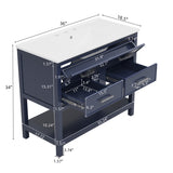 36" Bathroom Vanity with Ceramic Sink, Bathroom Vanity with Tip-Out Tray and 2 Full-Extension N817P288908B