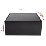 ZUN Multifunctional 4-Tier Black Book Shelf & Coffee Table for Living Room Bedroom Dining Room Study W1801137469