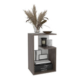 Everet 25" High 3-Tier Side Table Dark Walnut - White B200P286976