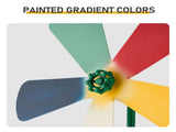6.2ft Green 5-Blade Iron Windmill with Tripod Stand 77233899