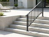 5-Step Stair Handrail Kit, Transitional Black Retro Arch Design with Installation Hardware, for 86165355