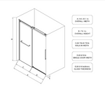 ZUN S-RM6076TC 56-60"W x 76"H Sliding Shower Door, Frameless Glass Shower Door with Chrome Hardware, W1865P189852