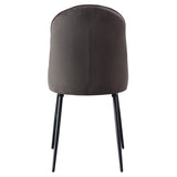 Grey and Black Tufted Back Dining Chairs B062P182737